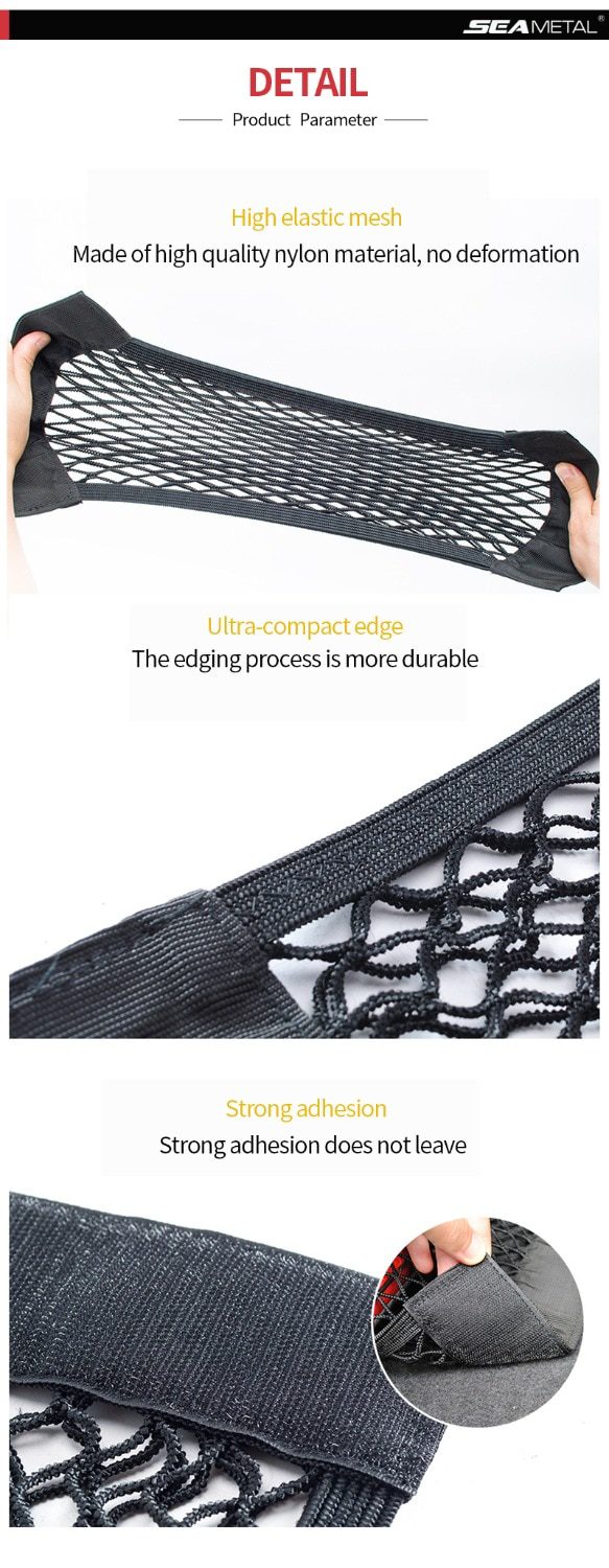 Car Accessories Organizer Car Trunk Net Nylon SUV Auto Cargo Storage Mesh Holder Universal Automotive Luggage Bag Travel Pockets