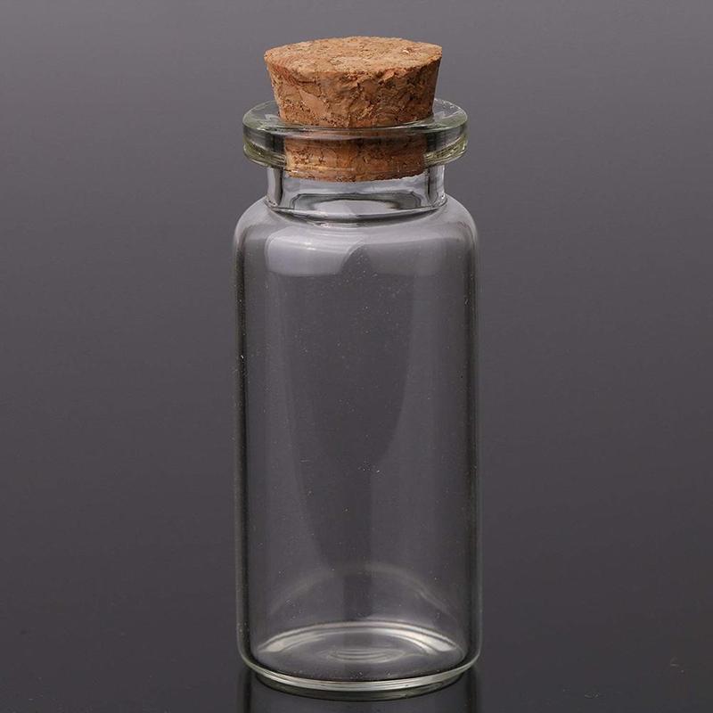 10pcs Mini Small Glass Bottles with Clear Cork Stopper Jars Tiny Wedding Vials 24x12mm Message Favor Containers Jewelry