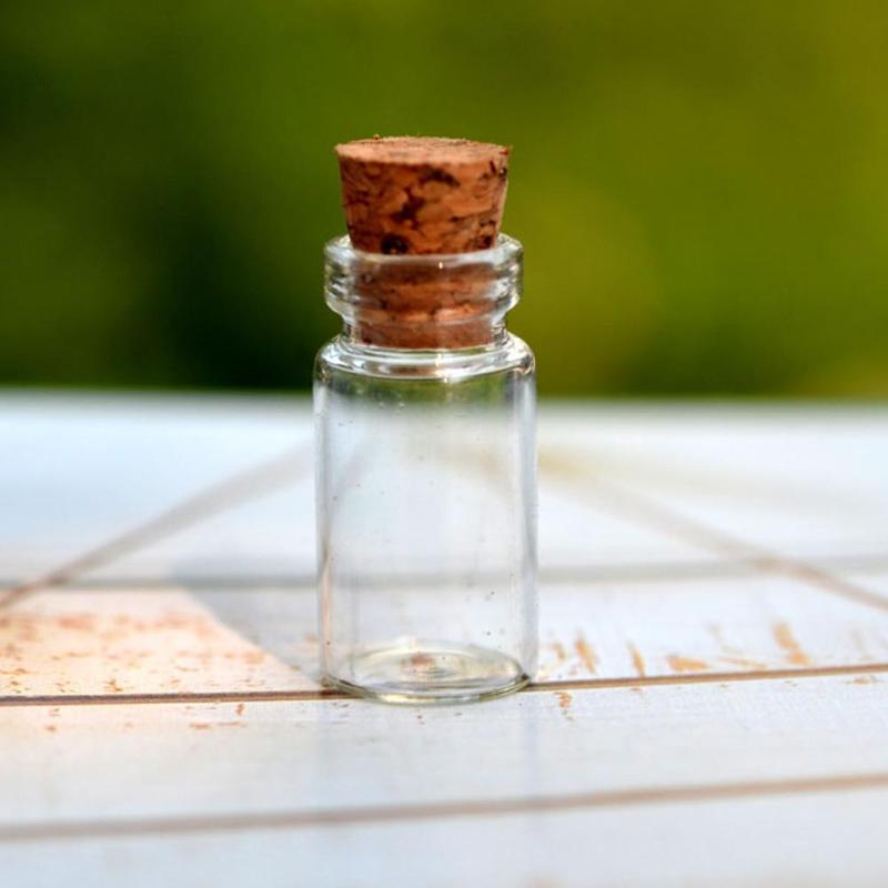 10pcs Mini Small Glass Bottles with Clear Cork Stopper Jars Tiny Wedding Vials 24x12mm Message Favor Containers Jewelry