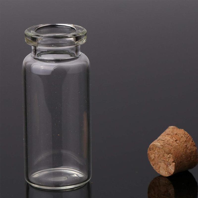 10pcs Mini Small Glass Bottles with Clear Cork Stopper Jars Tiny Wedding Vials 24x12mm Message Favor Containers Jewelry