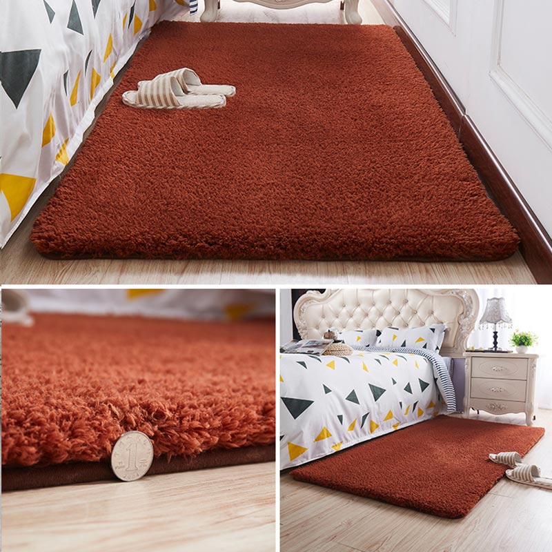 Nordic Fluffy Carpet For Bedroom Living Room Large Size Plush Anti-slip Soft Door Mat White pink Red Children's Rugs For Room