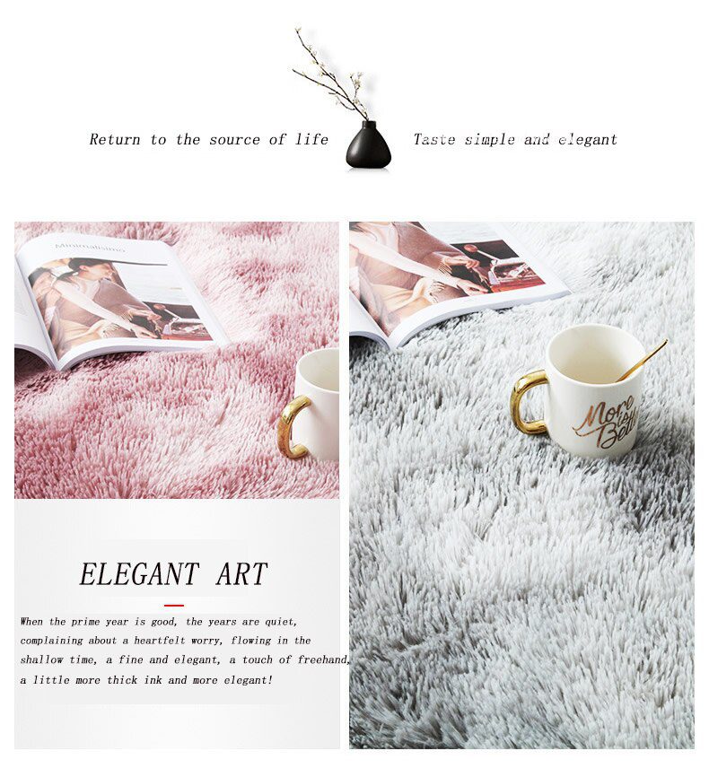 Nordic Lounge Fluffy Non-slip Mixed Dyed Carpet Living Room Bedroom Center Carpet Black Gray Pink Blue Large Size Hair Rugs Nordic Lounge Fluffy Non-slip Mixed Dyed Carpet Living Room Bedroom Center Carpet Black Gray Pink Blue Large Size Hair Rugs