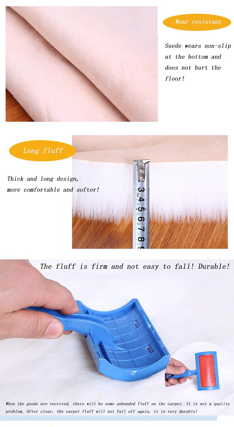 Bedroom Carpet Soft Fluffy Sheepskin Fur Area Rugs Nordic Red Center Living Room Carpet Bedroom Floor White Faux Fur Bedside Rug