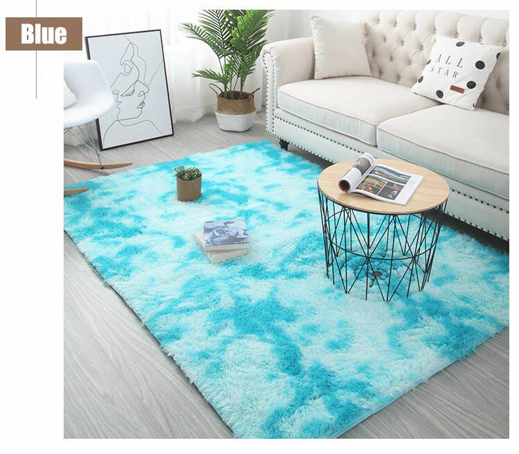 Grey Carpet Tie Dyeing Plush Soft Carpets For Living Room Bedroom Anti-slip Floor Mats Bedroom Water Absorption Carpet Rugs