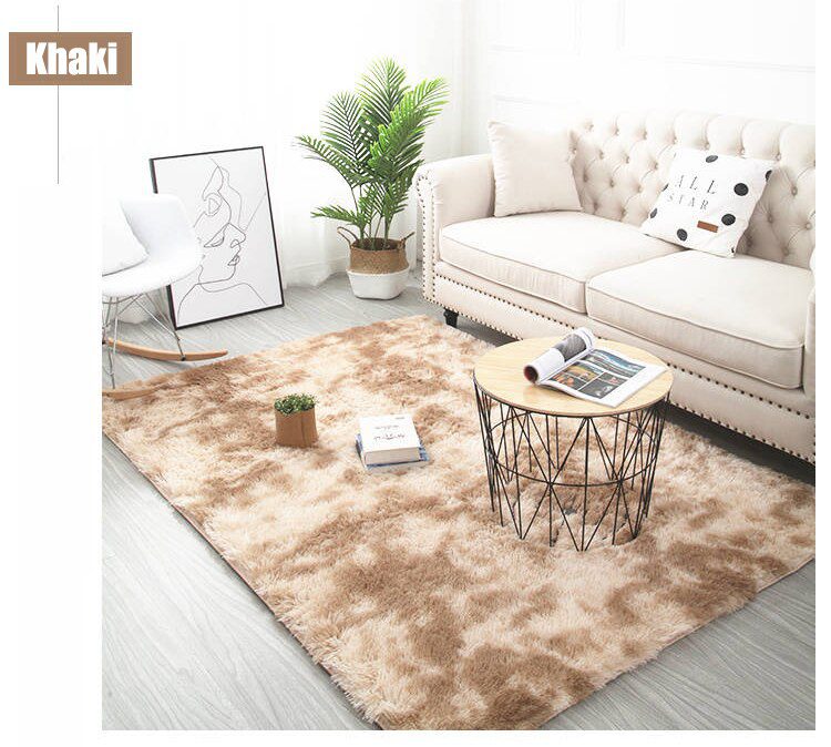 Grey Carpet Tie Dyeing Plush Soft Carpets For Living Room Bedroom Anti-slip Floor Mats Bedroom Water Absorption Carpet Rugs