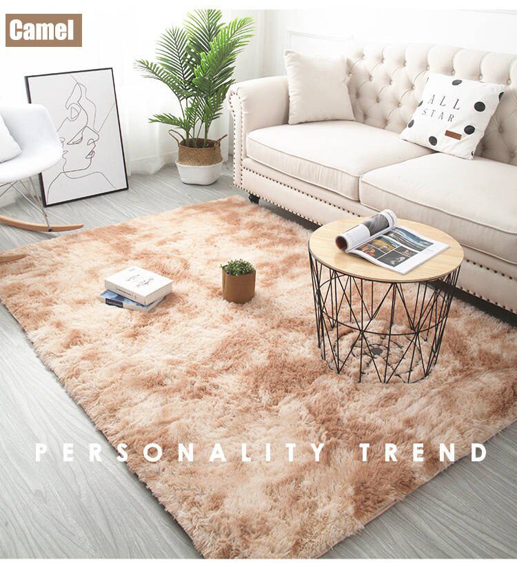 Grey Carpet Tie Dyeing Plush Soft Carpets For Living Room Bedroom Anti-slip Floor Mats Bedroom Water Absorption Carpet Rugs