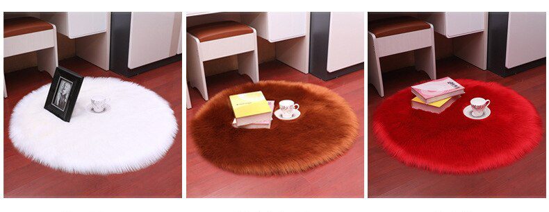 Luxury Soft Small Artificial Sheepskin Rug Chair Cover Bedroom Mat Artificial Wool Warm Hairy Carpet Seat Covers Washable Gift