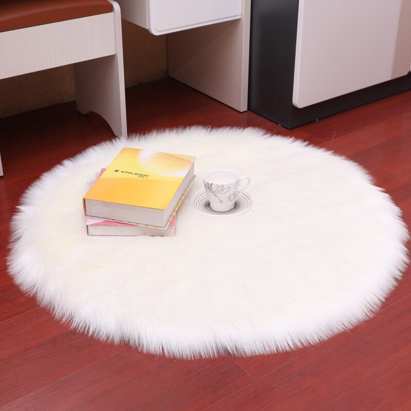 Luxury Soft Small Artificial Sheepskin Rug Chair Cover Bedroom Mat Artificial Wool Warm Hairy Carpet Seat Covers Washable Gift