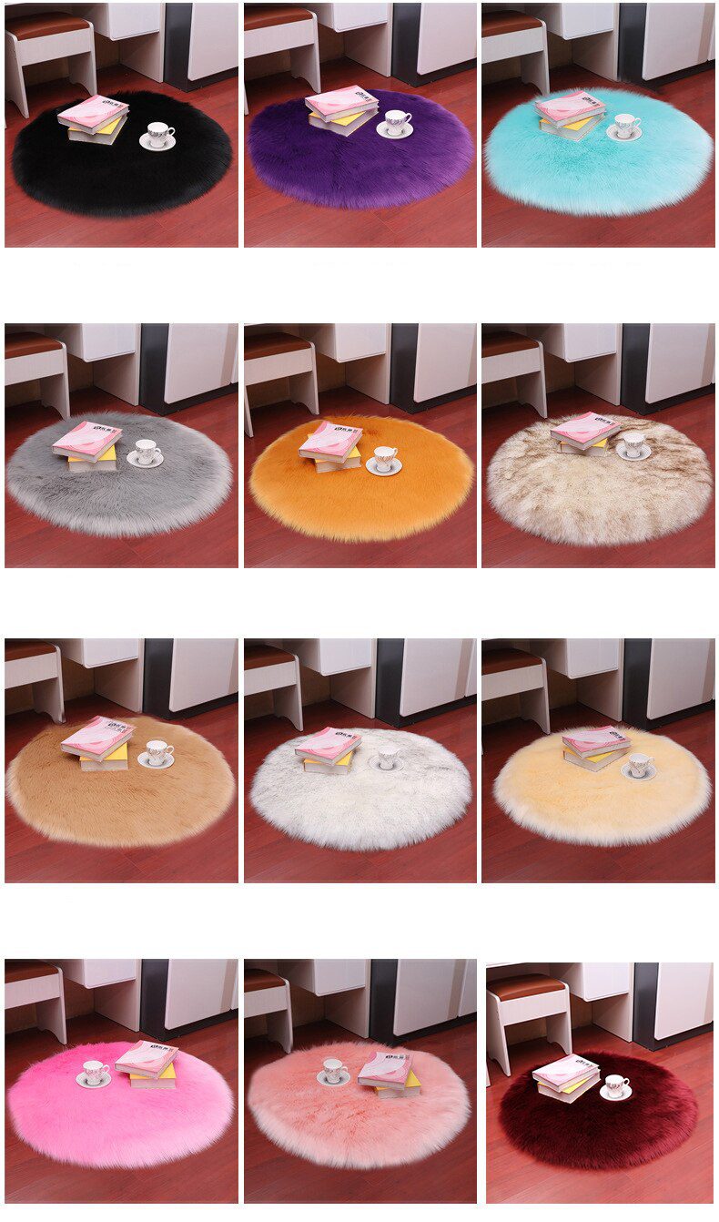 Luxury Soft Small Artificial Sheepskin Rug Chair Cover Bedroom Mat Artificial Wool Warm Hairy Carpet Seat Covers Washable Gift