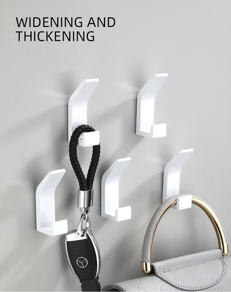 5PCS Double Hook Black White Towel Hook For Bathroom Clothes Hook Bedroom Robe Hook Coat Hook For Livingroom Kitchen Accessories