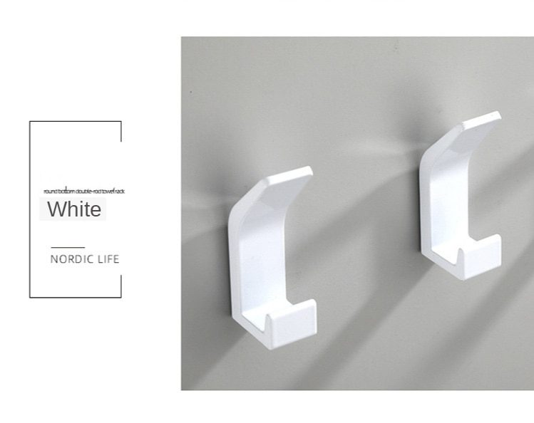 5PCS Double Hook Black White Towel Hook For Bathroom Clothes Hook Bedroom Robe Hook Coat Hook For Livingroom Kitchen Accessories