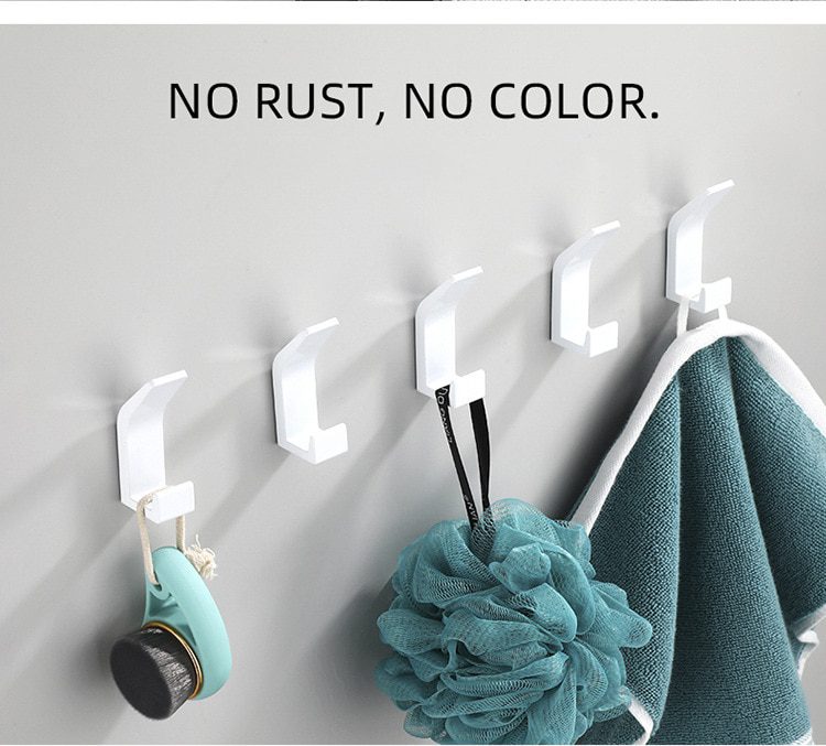 5PCS Double Hook Black White Towel Hook For Bathroom Clothes Hook Bedroom Robe Hook Coat Hook For Livingroom Kitchen Accessories
