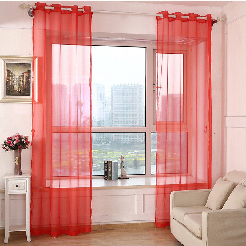 Rideau European American Tulle Curtains For Living Room Window Screening Solid Door Drape Wedding Party Decoration Panel Sheers
