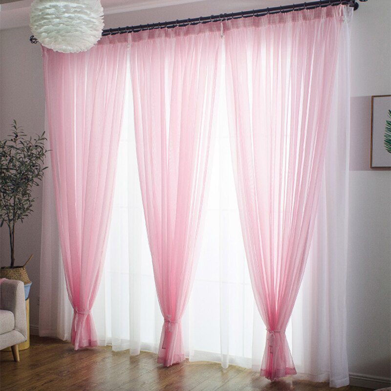 Rideau European American Tulle Curtains For Living Room Window Screening Solid Door Drape Wedding Party Decoration Panel Sheers