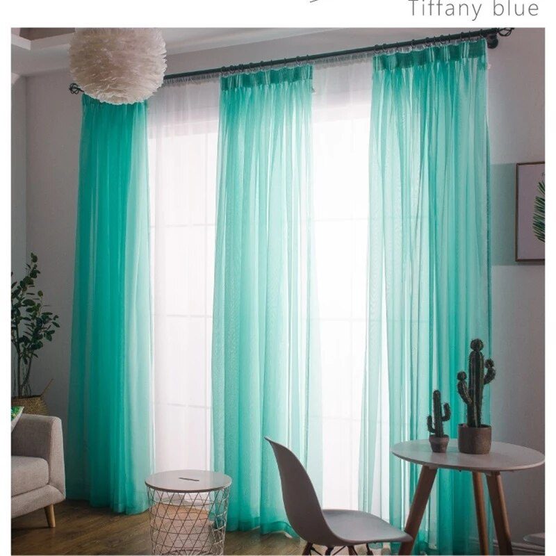 Rideau European American Tulle Curtains For Living Room Window Screening Solid Door Drape Wedding Party Decoration Panel Sheers
