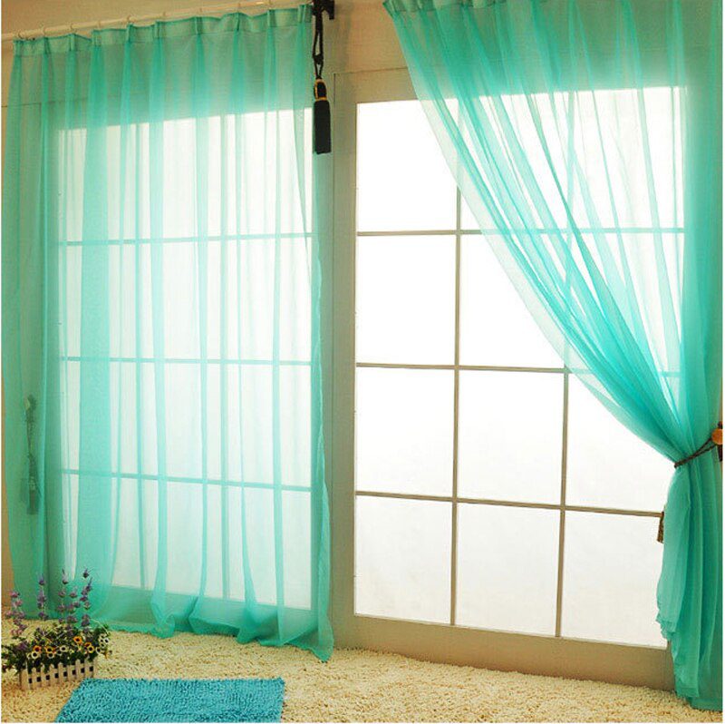 Rideau European American Tulle Curtains For Living Room Window Screening Solid Door Drape Wedding Party Decoration Panel Sheers