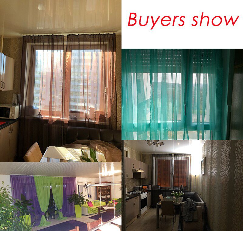 Rideau European American Tulle Curtains For Living Room Window Screening Solid Door Drape Wedding Party Decoration Panel Sheers