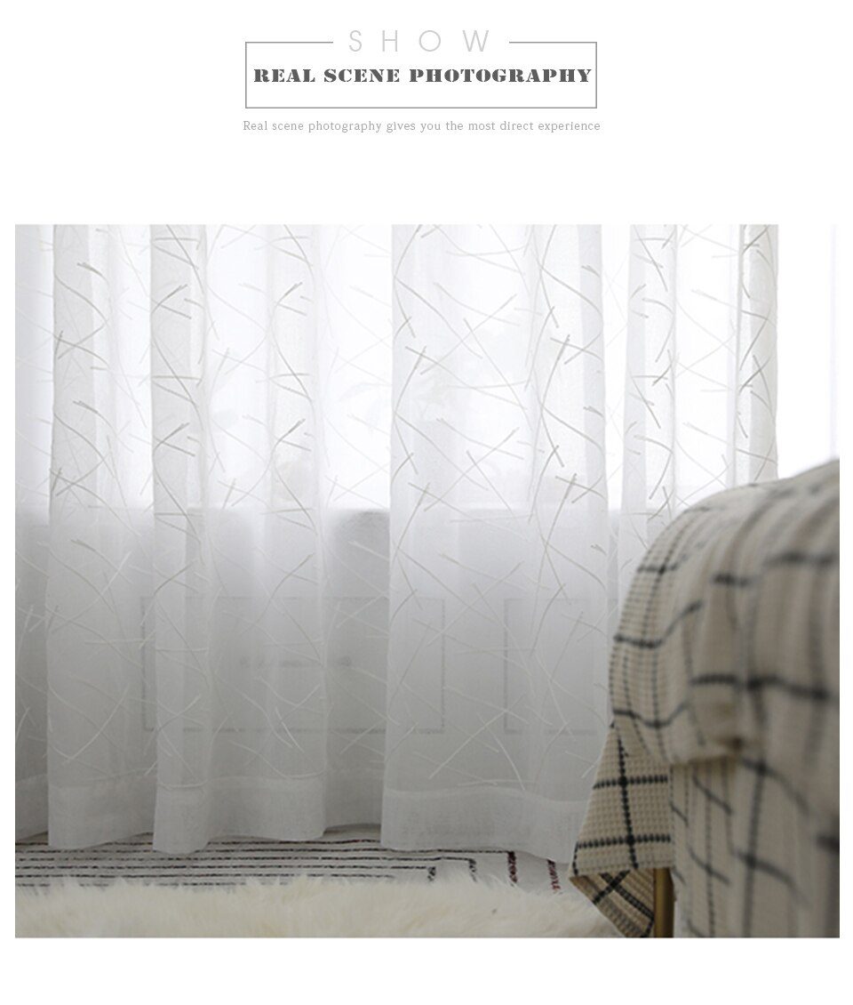 New Geometry White Embroidery Tulle Curtains for the Living Room modern Sheer Curtain for Bedroom Window Blind Voile Custom Size New Geometry White Embroidery Tulle Curtains for the Living Room modern Sheer Curtain for Bedroom Window Blind Voile Custom Size