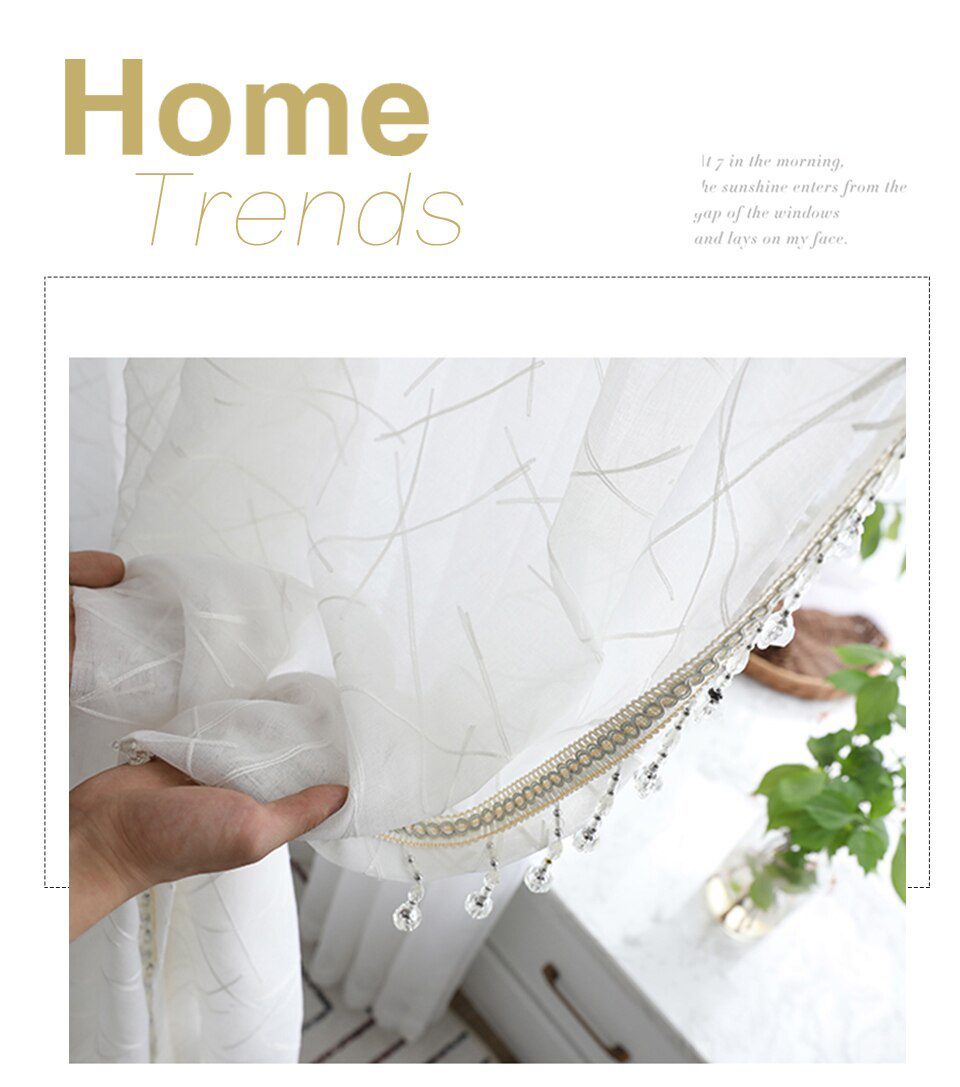 New Geometry White Embroidery Tulle Curtains for the Living Room modern Sheer Curtain for Bedroom Window Blind Voile Custom Size New Geometry White Embroidery Tulle Curtains for the Living Room modern Sheer Curtain for Bedroom Window Blind Voile Custom Size