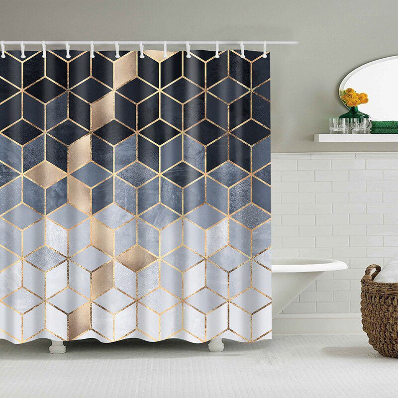 YOMDID Marble Pattern Bath curtain Waterproof Shower Curtains Geometric Bath Screen Printed Curtain for Bathroom Gift Navidad YOMDID Marble Pattern Bath curtain Waterproof Shower Curtains Geometric Bath Screen Printed Curtain for Bathroom Gift Navidad