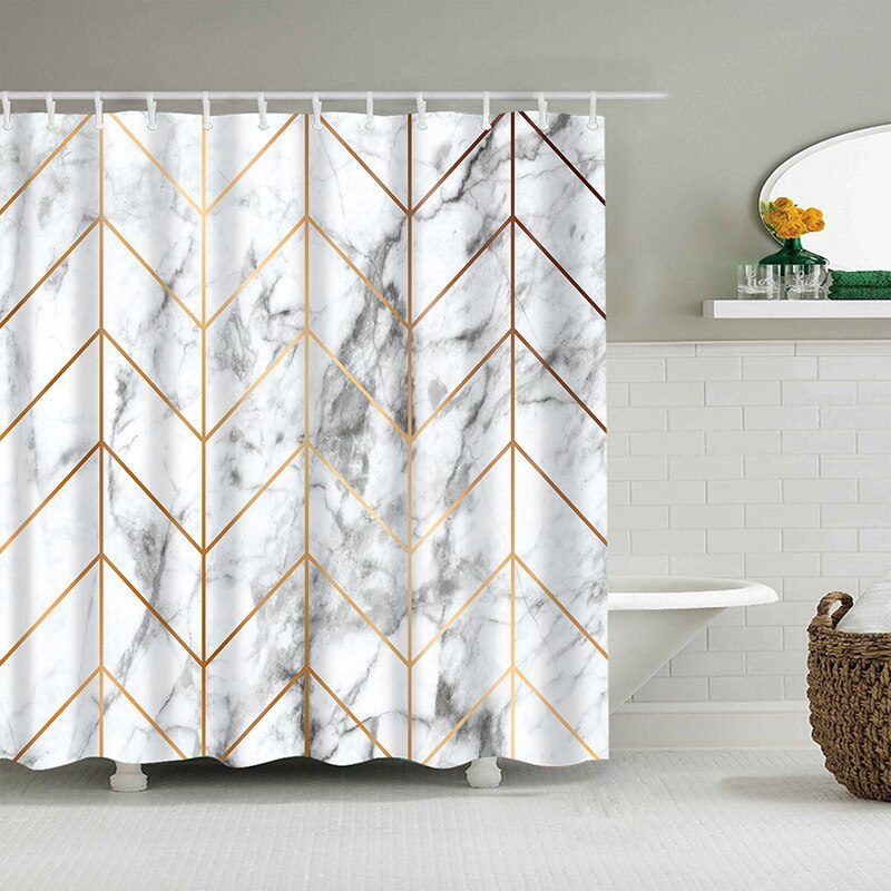 YOMDID Marble Pattern Bath curtain Waterproof Shower Curtains Geometric Bath Screen Printed Curtain for Bathroom Gift Navidad YOMDID Marble Pattern Bath curtain Waterproof Shower Curtains Geometric Bath Screen Printed Curtain for Bathroom Gift Navidad