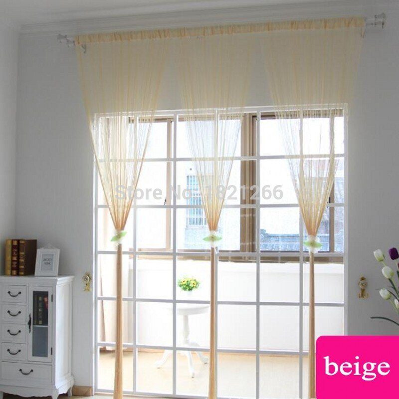 300x260cm Solid color Curtains Stripe White Blank Gray Classic Line Curtain Window Blind Valance Room Divider Door Decorative