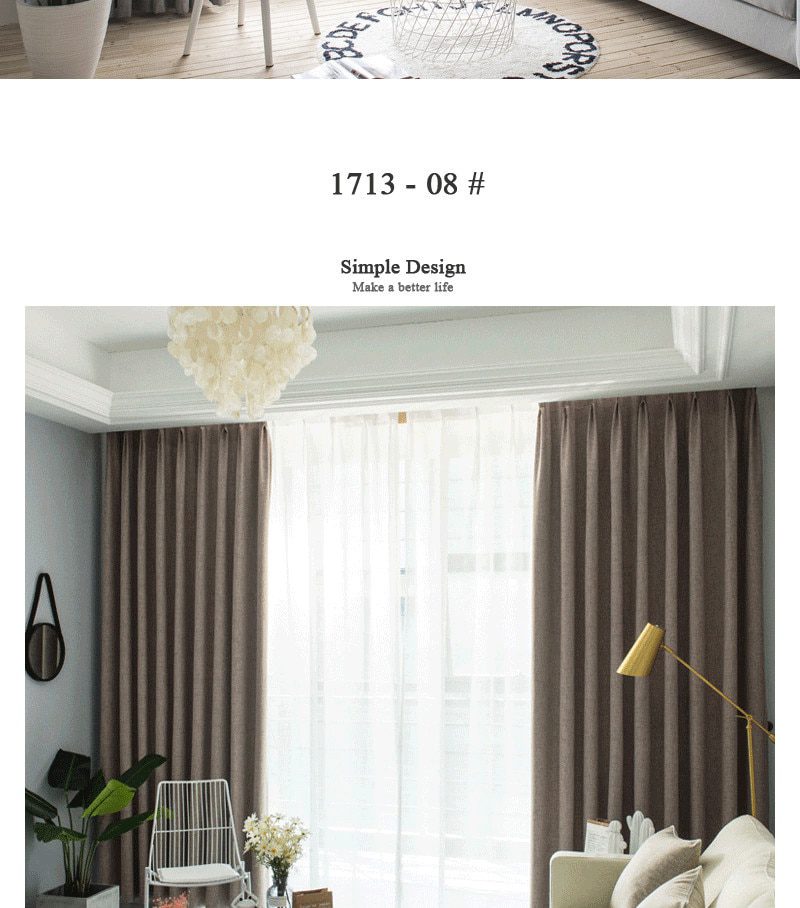Linen 100% Blackout Curtains For Kitchen Bedroom Window Treatment Solid Water Proof Curtains for Living Room Custom Made