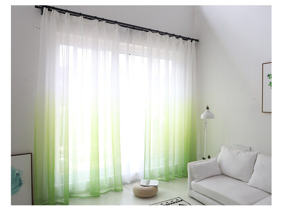 Modern gradient color window tulle curtains for living room bedroom organza voile curtains Hotel Decoration blue Sheer curtains Modern gradient color window tulle curtains for living room bedroom organza voile curtains Hotel Decoration blue Sheer curtains