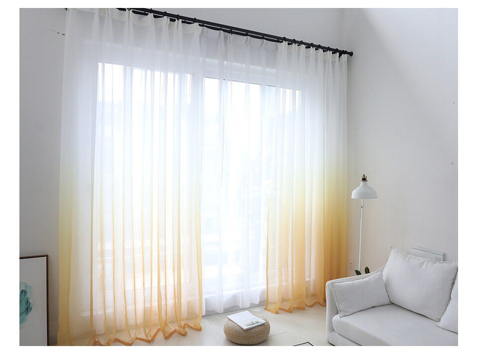 Modern gradient color window tulle curtains for living room bedroom organza voile curtains Hotel Decoration blue Sheer curtains Modern gradient color window tulle curtains for living room bedroom organza voile curtains Hotel Decoration blue Sheer curtains