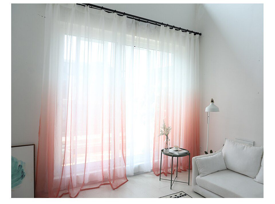 Modern gradient color window tulle curtains for living room bedroom organza voile curtains Hotel Decoration blue Sheer curtains Modern gradient color window tulle curtains for living room bedroom organza voile curtains Hotel Decoration blue Sheer curtains