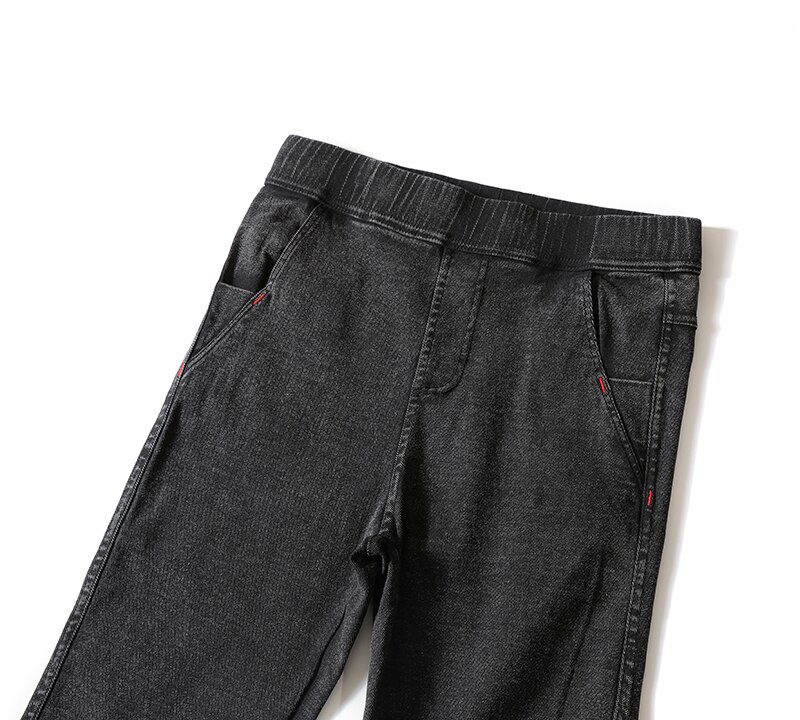 BIVIGAOS Women Jeans Pencil Pants Sand Washed Stretch Jeans Leggings Korean Pocket Red Line Leggings Magic Black Gray Jeggings