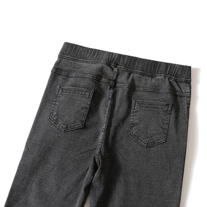 BIVIGAOS Women Jeans Pencil Pants Sand Washed Stretch Jeans Leggings Korean Pocket Red Line Leggings Magic Black Gray Jeggings