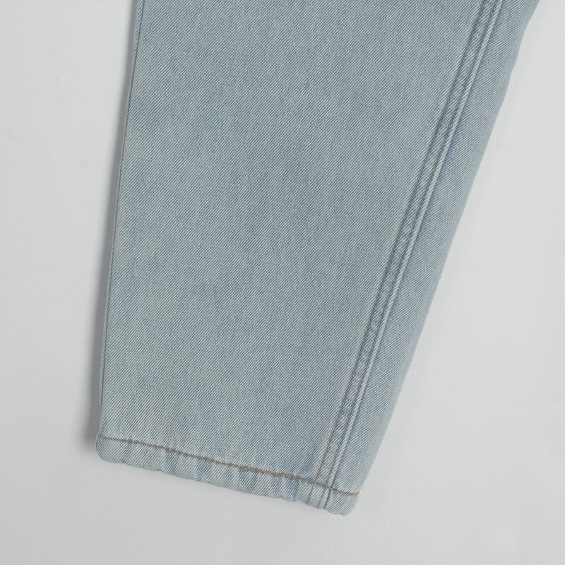 Wixra Stylish Denim Pants Female High Waist Jeans With Fur BF Casual Button Trousers Womens Streetwear Autumn Winter