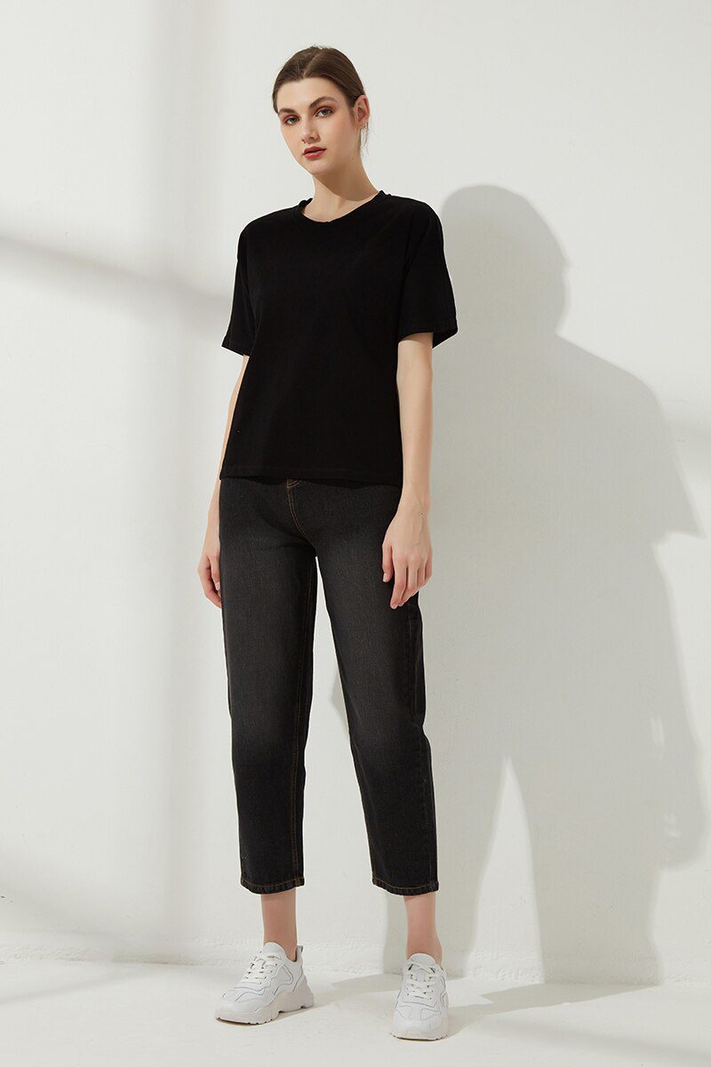 Wixra Stylish Denim Pants Female High Waist Jeans With Fur BF Casual Button Trousers Womens Streetwear Autumn Winter