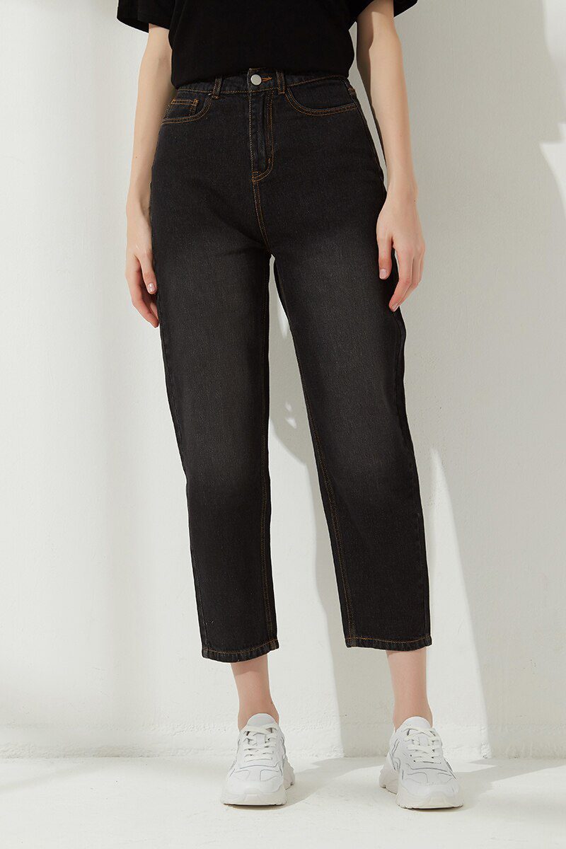 Wixra Stylish Denim Pants Female High Waist Jeans With Fur BF Casual Button Trousers Womens Streetwear Autumn Winter