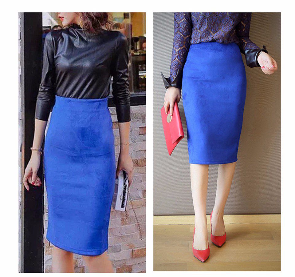 Sexy Multi Color Suede Midi Pencil Skirt Women 2018 Fashion Elastic High Waist Office Lady Bodycon Skirts Saias Sexy Multi Color Suede Midi Pencil Skirt Women 2018 Fashion Elastic High Waist Office Lady Bodycon Skirts Saias
