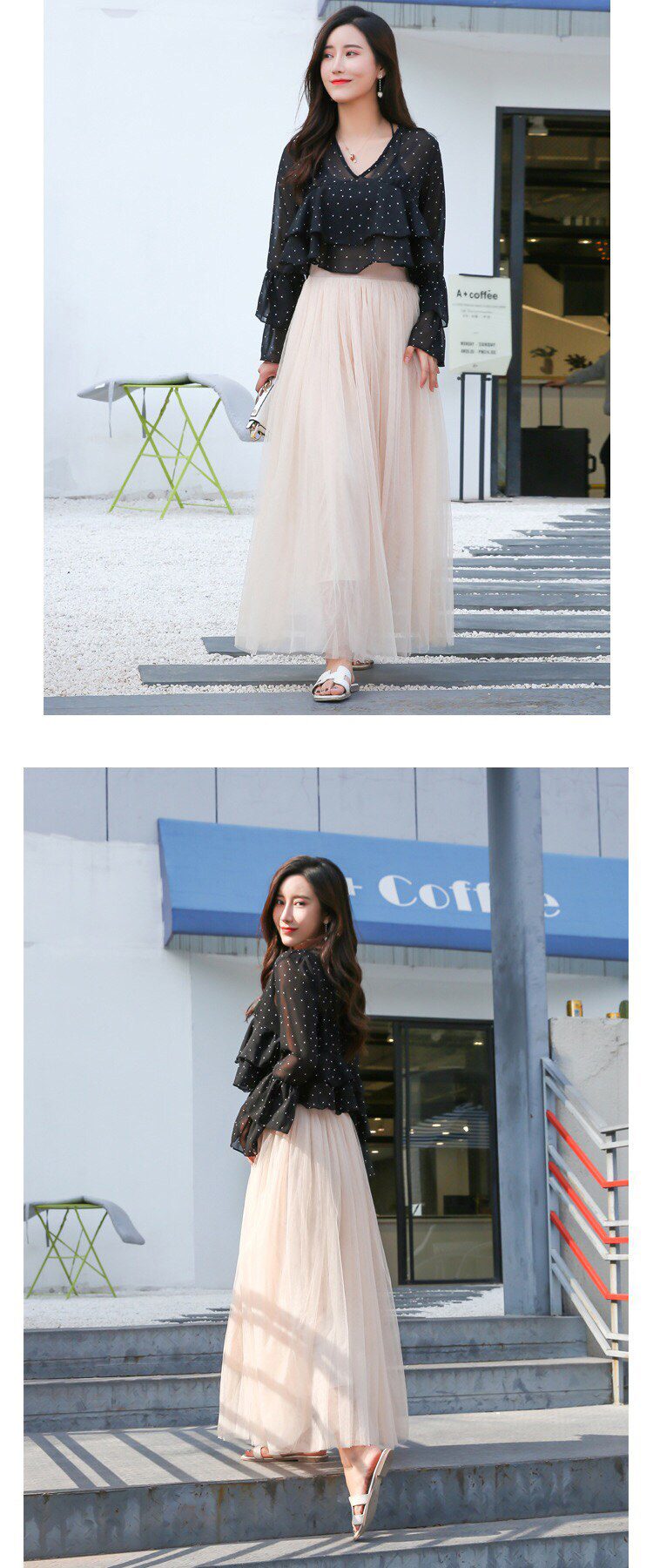 OHRYIYIE 2021 Spring Summer Vintage Tulle Skirt Women Elastic High Waist Mesh Skirts Long Pleated Tutu Skirts Female Jupe Longue