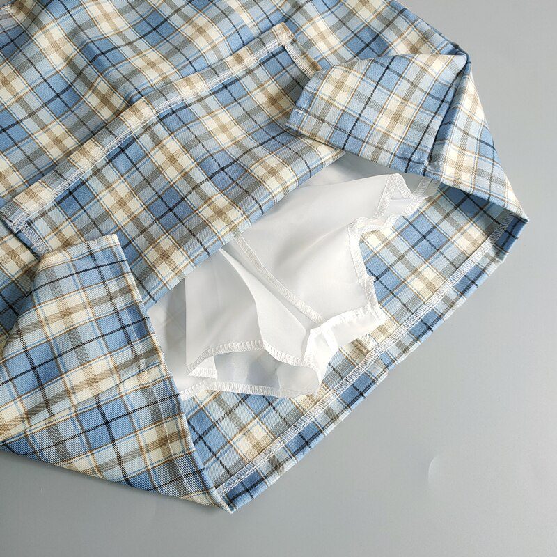 Summer Harajuku Plaid Pencil Skirts Womens High Waist Mini Skirts Lining With Shorts 2020 korean Streetwear Vintage Sexy Skirt Summer Harajuku Plaid Pencil Skirts Womens High Waist Mini Skirts Lining With Shorts 2020 korean Streetwear Vintage Sexy Skirt