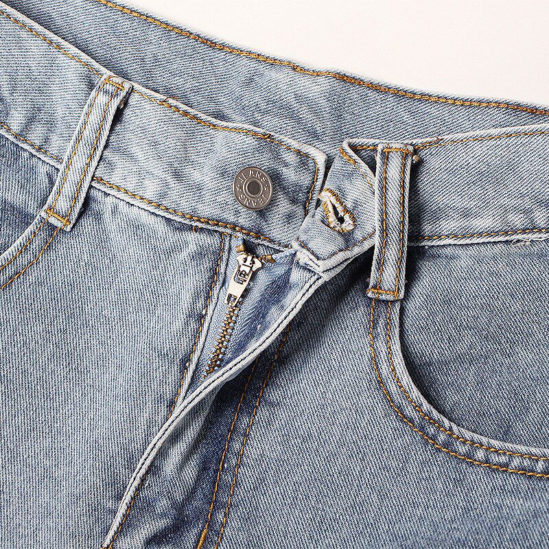 CHICEVER Casual Blue Shorts For Women High Waist Patchwork Ruffles Pockets Asmmetrical Slim Short Pant Female 2021 Summer New