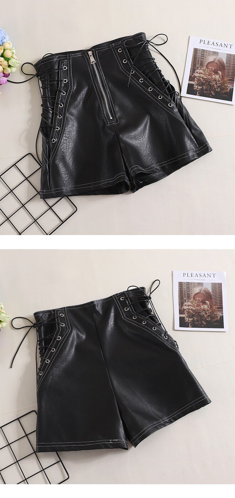 2018 Autumn Women PU Shorts Tie High Waist Shorts Female Casual Black Shorts Ladies All Match Wide leg Shorts Short Pants AB1170 2018 Autumn Women PU Shorts Tie High Waist Shorts Female Casual Black Shorts Ladies All Match Wide leg Shorts Short Pants AB1170