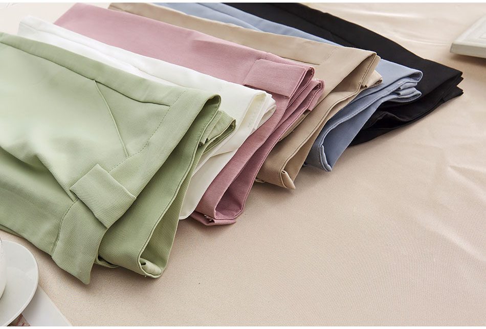 Women's Summer Shorts 2021 Long with High Waist Female Loose White Classic Knee-Length Office Wide Women's Shorts Black Candy