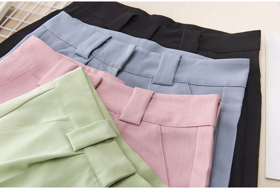 Women's Summer Shorts 2021 Long with High Waist Female Loose White Classic Knee-Length Office Wide Women's Shorts Black Candy