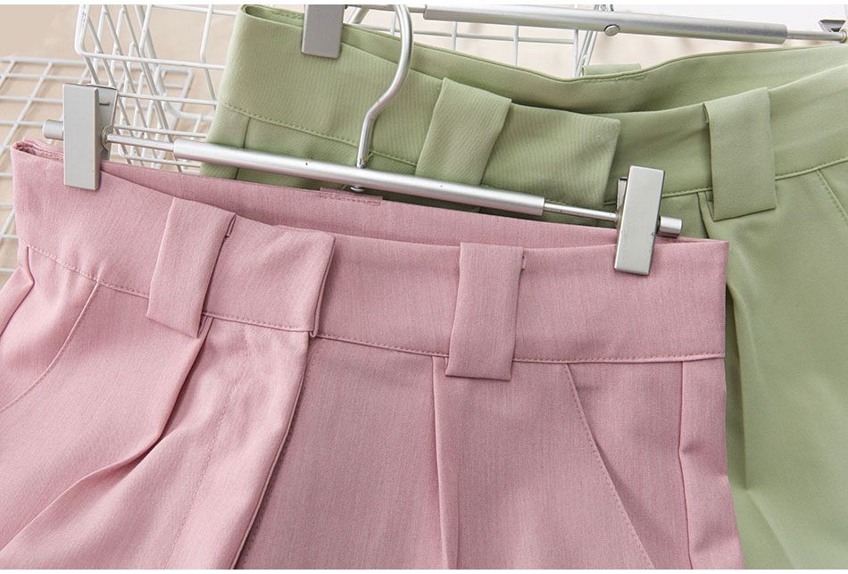 Women's Summer Shorts 2021 Long with High Waist Female Loose White Classic Knee-Length Office Wide Women's Shorts Black Candy