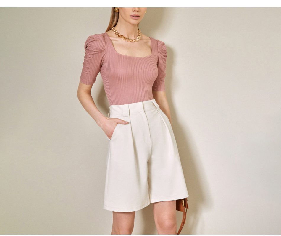 Women's Summer Shorts 2021 Long with High Waist Female Loose White Classic Knee-Length Office Wide Women's Shorts Black Candy