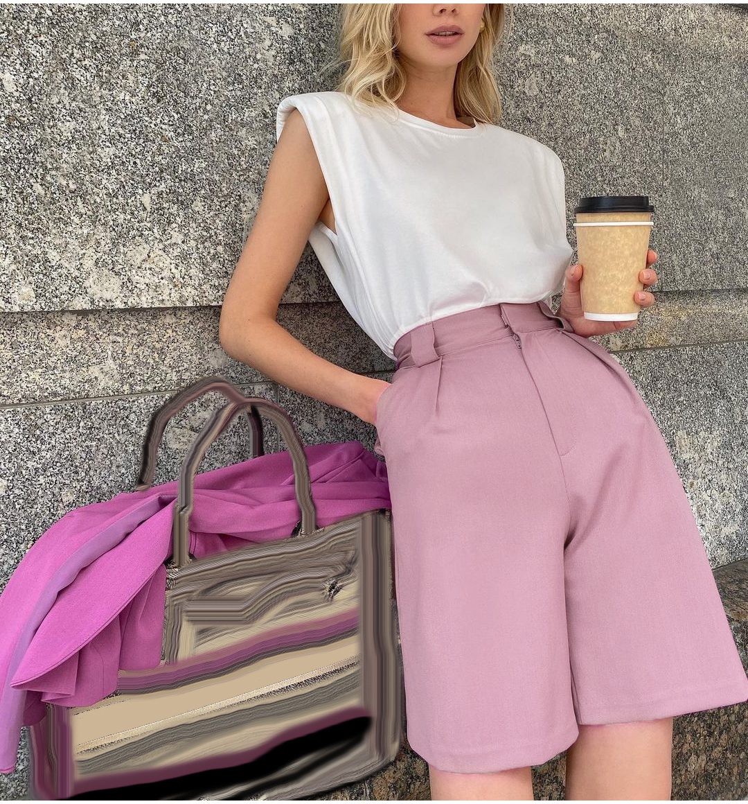 Women's Summer Shorts 2021 Long with High Waist Female Loose White Classic Knee-Length Office Wide Women's Shorts Black Candy