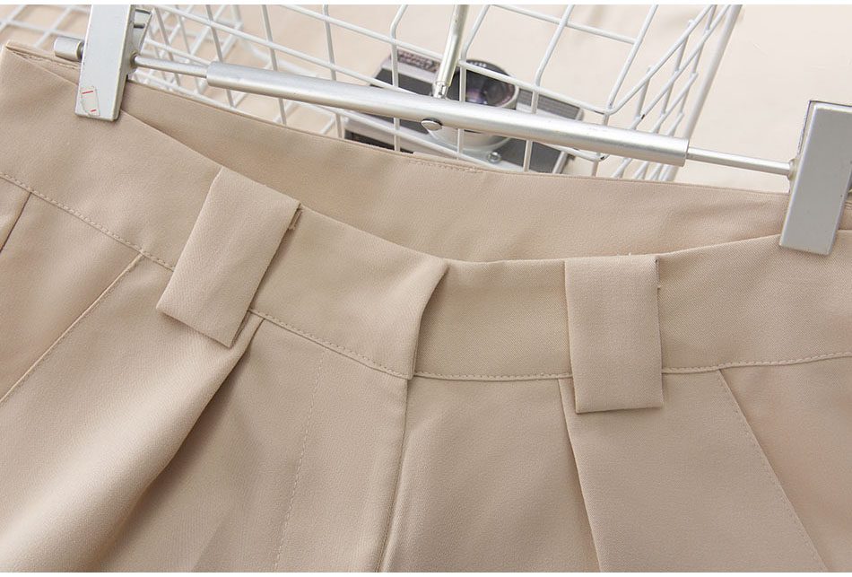 Women's Summer Shorts 2021 Long with High Waist Female Loose White Classic Knee-Length Office Wide Women's Shorts Black Candy