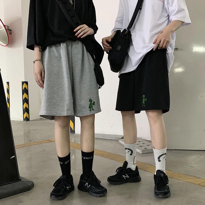 Korean Style Aliens Harajuku Casual Loose Straight Jogger Bike Shorts Female High Waist Summer Sports Running Vintage Hotpants Korean Style Aliens Harajuku Casual Loose Straight Jogger Bike Shorts Female High Waist Summer Sports Running Vintage Hotpants