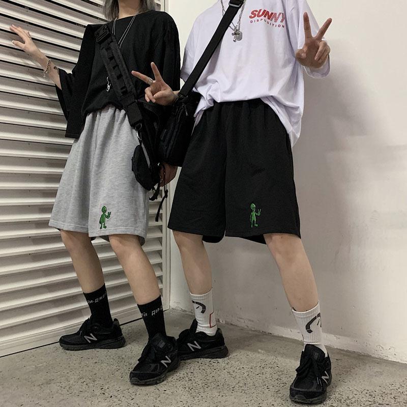Korean Style Aliens Harajuku Casual Loose Straight Jogger Bike Shorts Female High Waist Summer Sports Running Vintage Hotpants Korean Style Aliens Harajuku Casual Loose Straight Jogger Bike Shorts Female High Waist Summer Sports Running Vintage Hotpants