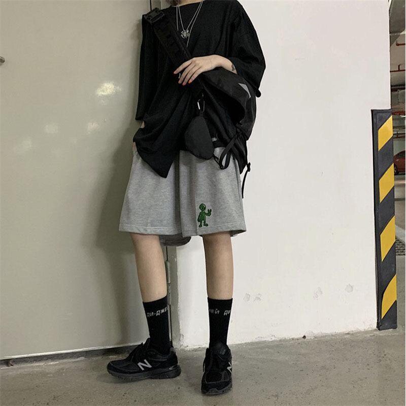 Korean Style Aliens Harajuku Casual Loose Straight Jogger Bike Shorts Female High Waist Summer Sports Running Vintage Hotpants Korean Style Aliens Harajuku Casual Loose Straight Jogger Bike Shorts Female High Waist Summer Sports Running Vintage Hotpants