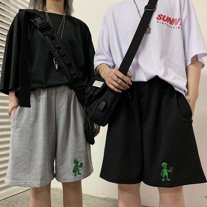 Korean Style Aliens Harajuku Casual Loose Straight Jogger Bike Shorts Female High Waist Summer Sports Running Vintage Hotpants Korean Style Aliens Harajuku Casual Loose Straight Jogger Bike Shorts Female High Waist Summer Sports Running Vintage Hotpants